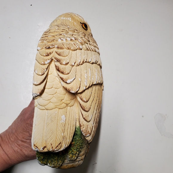 Vintage Chalkware Snowy Owl Wall Hanging Legend Products 1982 Made in England - Picture 6 of 9